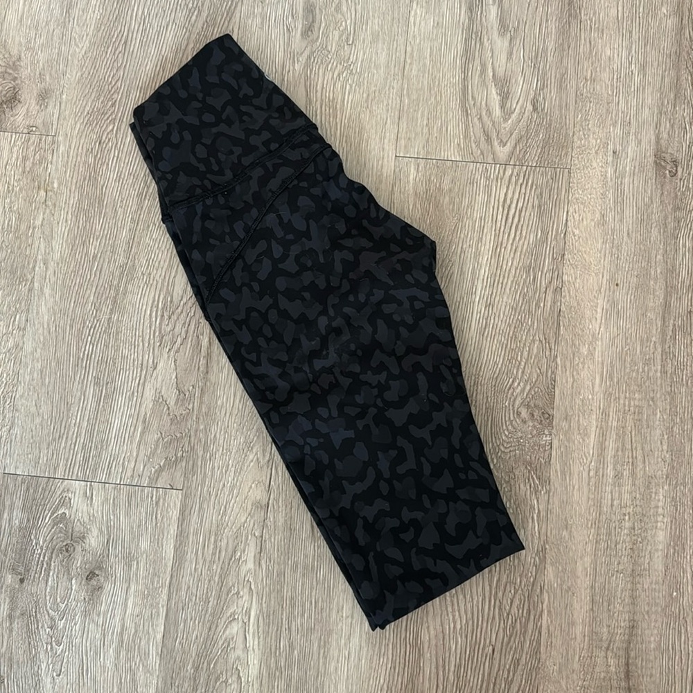 Lululemon In Movement leggings, size 2, leopard print. Full length. Like new